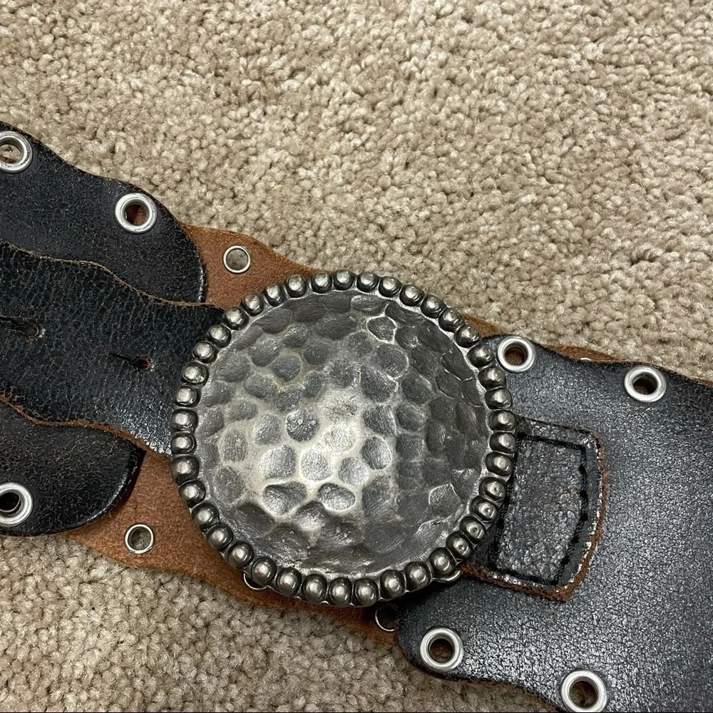 Express Genuine leather wide belt women’s Large Made in Italy - Picture 8 of 10
